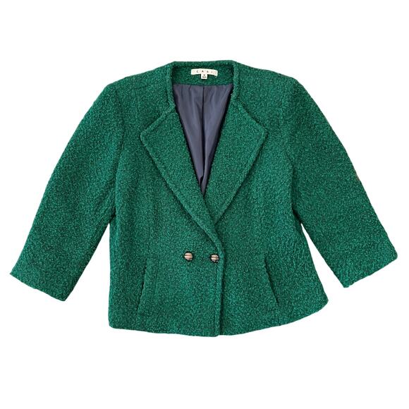 CAbi Emerald Green Ivy Wool Blend Jacket/Blazer Style #532 - Size 8 - Picture 1 of 12